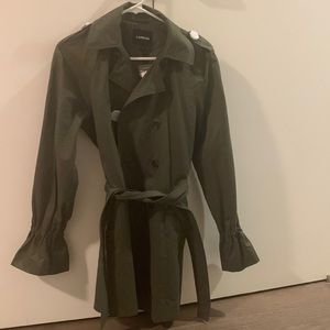 Express green trench coat
